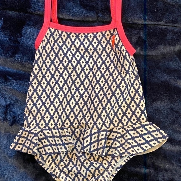 4 For $25 Carters baby 6 Month Swimsuit pink ans blue diamond pattern - Picture 2 of 5